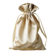 Load image into Gallery viewer, Champagne Satin Drawstring Bag