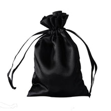 Load image into Gallery viewer, Black Satin Drawstring Bag