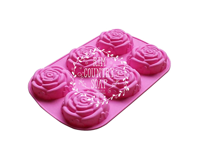 Rose Silicone Mold, 6 Cavities
