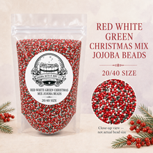 Load image into Gallery viewer, Christmas Red White &amp; Green Jojoba Beads – 20/40 Mesh
