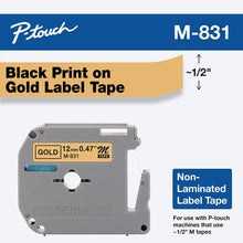 Load image into Gallery viewer, Genuine Brother M231 1/2&quot; Black On White Label Tape for P-Touch PT-100 &amp; PT-110