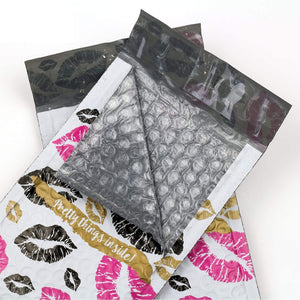 Lips Kisses Padded Bubble Mailers, 4x8" #000