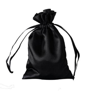 Black Satin Drawstring Bag