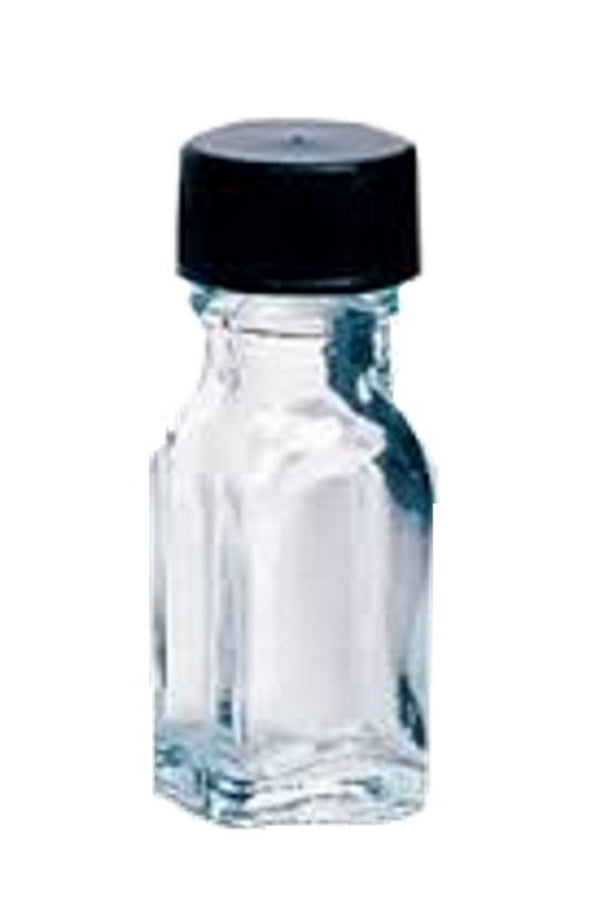 Empty Glass Bottle with Cap, Clear 1 dram (.125 oz.)