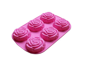 Rose Silicone Mold, 6 Cavities