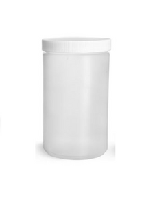 Natural Jar with White Ribbed Lid, 32 oz