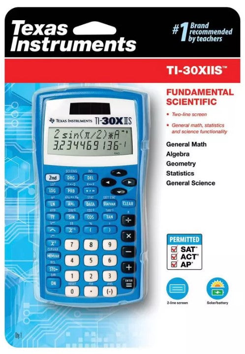 Texas Instruments TI-30XIIS Scientific Calculator - Blue