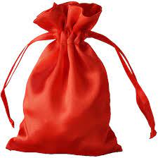 Red Satin Drawstring Bag