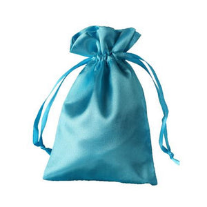 Turquoise (Teal) Satin Drawstring Bag